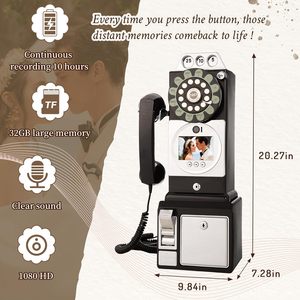 Antikes Hochzeits-Gästebuch mit Telefonfunktion – Vintage Audio-Video-Gästebuch zur Nachrichtenaufnahme für besondere Anlässe - Product Image 3