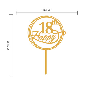 Adornos Decorativos para Pasteles de Acrílico al por Mayor 2023, Nuevo Diseño de Adorno para <span class=keywords><strong>Pastel</strong></span> con Figura de Cumpleaños <span class=keywords><strong>Número</strong></span> <span class=keywords><strong>18</strong></span> - Product Image 2