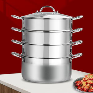 Olla Vaporera Japonesa de Fábrica, Utensilios de Cocina, Olla Vaporera de Acero Inoxidable de 32 cm, Juego de Ollas Vaporeras para Alimentos - Product Image 5