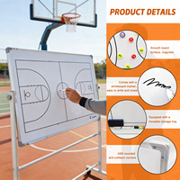 Tableau Tactique de Basketball Professionnel Mobile Grand Format Double Face Magnétique pour Entraînement d'Équipe