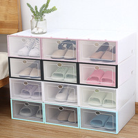 Casier à tiroirs Boîte à chaussures en plastique transparent empilable Boîte à chaussures personnalisée