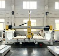 Scie à pont CNC ZEUS 4+2 axes pour granit et marbre, machine de découpe de pierre, moteur 15kW+7.5kW, 220V/380V, pompe à roulement, boîte de vitesses