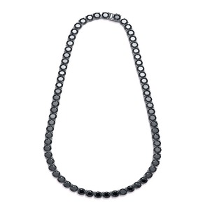 قلادة تنس من الموسانيت الأسود المقاوم للصدأ 2-6.5 مم للنساء والرجال، مصنوعة من الفضة الإسترلينية عيار 925، مجوهرات مخصصة من الشركة المصنعة - Product Image 3