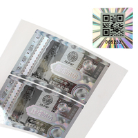 Étiquette adhésive de sécurité personnalisée avec code QR holographique 3D, données variables anti-contrefaçon, impression haute technologie