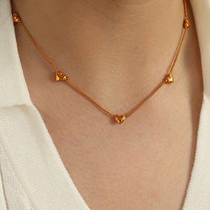 Heart Necklace And <b>Bracelet</b> <b>Set</b> For Women Zinc Alloy Fashion Jewelry Gift <b>Set</b> - Product Image 4