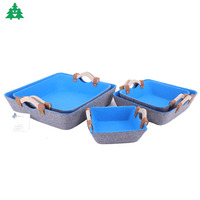 Vente directe du fabricant, panier de rangement pour jouets en feutre non tissé, multifonctionnel, écologique, avec poignée en bois, modèle de la marque Fusen