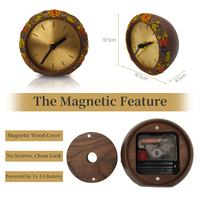 Horloge en bois de noyer émaillée cloisonnée, style classique fait main, horloge de table ronde pour la décoration de la maison, cadeaux pour le Nouvel An et les mariages