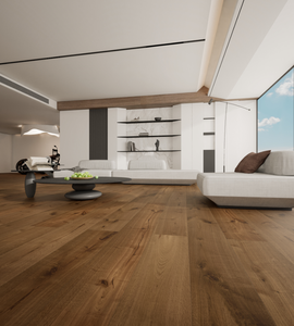 Plancher en bois d'ingénierie à 3 couches <span class=keywords><strong>15</strong></span>/4*242*2210mm Coupe au scie Fumé (Nom de la couleur : Pin noix) Plancher en bois d'ingénierie en chêne blanc européen - Product Image 1