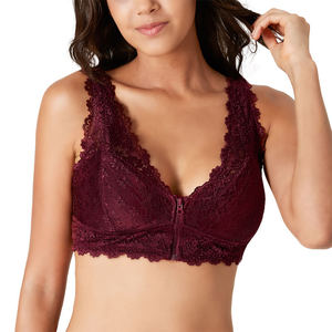 Commercio all'ingrosso Della Chiusura Lampo <span class=keywords><strong>Senza</strong></span> Fili <span class=keywords><strong>Reggiseno</strong></span> di Pizzo Delle Donne Floreale Sexy Del Merletto Bralette Top Crop - Product Image 4