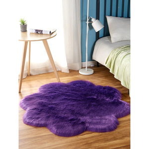 Alfombra de Felpa Rosa, Diseño Novedoso, Alfombra de Imitación de Lana para Decoración del Hogar, Alfombra Acolchada para el Área junto a la Cama - Product Image 3