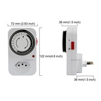 Temporizador Mecánico de Cocina de Plástico de 15 Minutos, Interruptor de Retardo de Tiempo de 220v, Enchufe Temporizador Eléctrico
