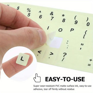 Pegatinas que brillan en la oscuridad Pegatinas de teclado luminosas con luz nocturna Pegatinas de escritorio para computadora portátil Película de teclado de idioma universal - Product Image 4