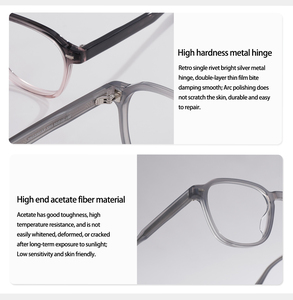 Gafas Ópticas Unisex con Marco de Acetato Ovalado Poligonal Vintage, Anti Luz Azul, con Graduación, en Negro, Gris Degradado y Rosa - Product Image 6
