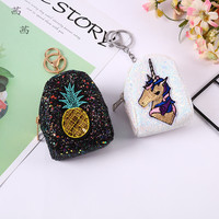 Porte-monnaie personnalisé pour filles, mini porte-clés brillant à paillettes, broderie scintillante, fermeture éclair, résistant à l'eau