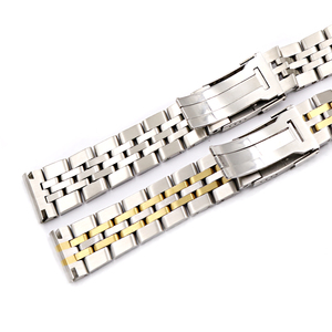 Correa de Reloj de Lujo de Acero Inoxidable Plateado de 22 mm y 24 mm, Correa de Repuesto de Dos Tonos Dorados para Reloj <span class=keywords><strong>Breitling</strong></span> - Product Image 6