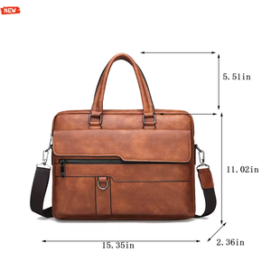 <span class=keywords><strong>Borsa</strong></span> a Tracolla da Uomo in Pelle PU da 14 Pollici, <span class=keywords><strong>Borsa</strong></span> a Tracolla Orizzontale da <span class=keywords><strong>Postino</strong></span> alla Moda in Pelle Sintetica, per Laptop - Product Image 2