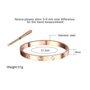 Bracciali di Lusso in Acciaio Inossidabile Oro Rosa con Finitura Lucida Pronti per la Spedizione, Gioielli per Donne, <span class=keywords><strong>Bracciale</strong></span> a Vite, Regalo per la <span class=keywords><strong>Festa</strong></span> <span class=keywords><strong>della</strong></span> <span class=keywords><strong>Mamma</strong></span> - Product Image 3