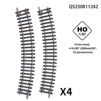 QS personnalisé chemin de fer jouet 4 pièces 1:87 HO échelle Simulation G1 droite courbure Rail modèle Miniature Train piste jouets pour enfants jouer