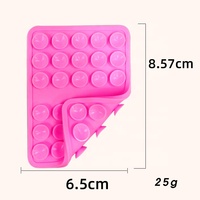 Support Téléphone Ventouse Double Face en Silicone Rose Personnalisé avec Anneau Adhésif et Adhérence Forte