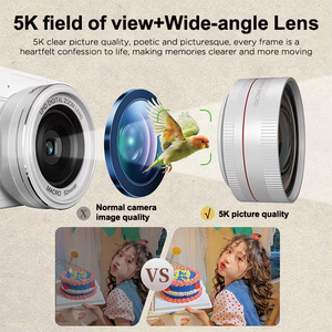 13MP 5K Vlog Camera 3.0" Flip Screen 72MP Interpolation Retractable Flash for Outdoor Photography DC602R 5K Resolution Capt - Product Image 4
