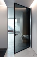 Portes d'entrée pivotantes en verre trempé, design moderne, rotation multi-angles, haute qualité, réduction du bruit