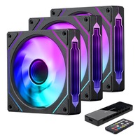 Ventilateur de refroidissement pour PC de jeu avec LED ARGB de 120 mm, boîtier d'ordinateur de bureau, interface 12 V CC 4 broches, hauteur de 25 mm, dissipateur thermique en ABS, roulement à billes