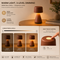 Lampe de table sans fil moderne pour hôtel, lampe de bureau portable à LED rechargeable, commande tactile, lumière chaude à intensité variable 3000K, mini lampe de table