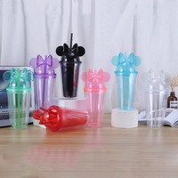 Gobelets à double paroi en plastique acrylique 16oz, gobelet bouteille d'eau potable avec couvercle et paille réutilisable en vrac
