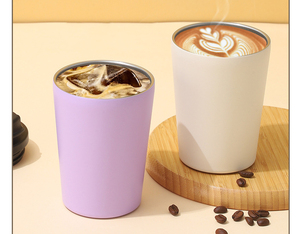 แก้วกาแฟพกพาขนาด 350 มล. สกรีนโลโก้ได้ ผนังสองชั้นสุญญากาศ สแตนเลสสตีล 304 ด้านใน 201 ด้านนอก ฝาปิดสุญญากาศ แก้วมินิสำหรับเดินทาง - Product Image 4