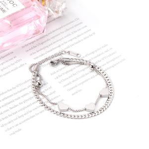 Wholesale Stainless Steel Love Heart <b>Bracelet</b> Women <b>Girls</b> Gold 18k Link Chain Bangle <b>Bracelet</b> - Product Image 5