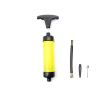 Pompe à main portable en plastique de 8 pouces avec tuyau en caoutchouc de 8 cm, buse d'air et aiguille de gonflage pour ballons de basketball, football et volley-ball