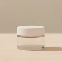 Pot cosmétique en verre transparent avec couvercle en bois de frêne, personnalisable et écologique, idéal pour crème visage et emballage de produits de soin – Meilleures ventes