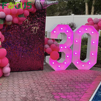 Chiffres d'anniversaire LED de 4 pieds, grandes lettres lumineuses LED pour décorations d'événements et de mariages