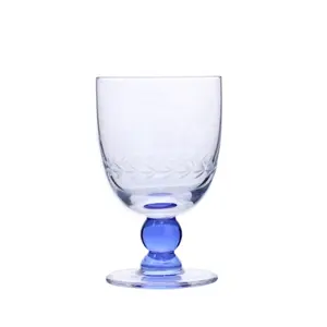 独特设计水玻璃高脚杯定制复古高脚杯彩色豪华派对婚礼水杯