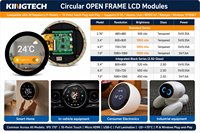 Kingtech Pantalla Táctil Capacitiva Multipunto Integrada de 3.4 Pulgadas, Negra, 800*800 IPS, 320nits, Monitor LCD para Hogar Inteligente Raspberry Pi