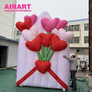 Mur de fleurs en forme de cœur <span class=keywords><strong>gonflable</strong></span> éclairé par des LED pour la décoration d'événements et de fêtes - Product Image 2