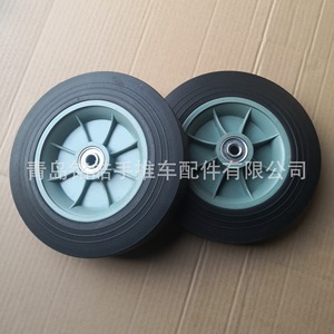 10 Inch Rubber Solid Wheels For Handcart <b>Tool</b> <b>Cart</b> Caster Industrial Silent Operation Firm Tread No Brake Bolt Hole Type - Product Image 1