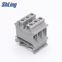 Bloc de bornes à vis pour rail DIN en cuivre nickelé industriel ShLing 76A 400V UK-10N, distribution d'alimentation, directement de l'usine