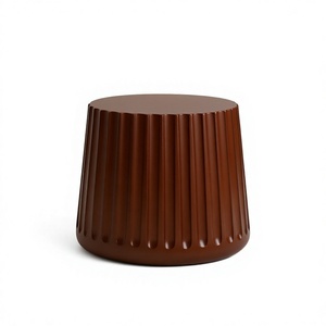 Modern <b>Wooden</b> <b>Coffee</b> <b>Table</b> Minimalist Design Handmade Living Room Furniture Accent Side <b>Table</b> <b>Round</b> Shape Warm Tone Finish - Product Image 2