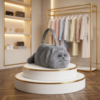 Bolso de Hombro de Gato Kawaii, Lindo Bolso de Gato de Peluche de Piel Sintética, Bolso Cruzado Novedoso, Venta al por Mayor, Logotipo Personalizado, Fábrica OEM