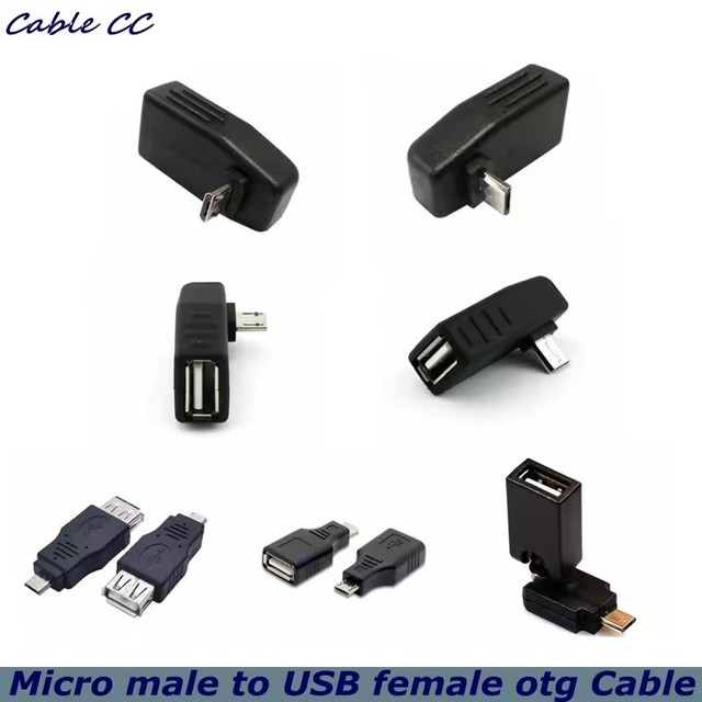 Micro USB Male to USB Female USB OTG 90 Degree Adapter Converter USB 2.0 Micro USB Male to USB Female OTG Adapter