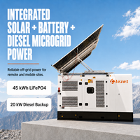 Système d'Accumulation Hybride Hors Réseau (ESS) 45 kWh avec Batterie LiFePO4, Charge/Décharge 20 kW, Extension Automatique 3,7 kW, Panneaux Photovoltaïques Type N Intégrés et Générateur Diesel Intégré