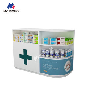 JYaS-YS-07 bancone cassiere di combinazione di farmacia in legno <span class=keywords><strong>bianco</strong></span> personalizzato professionale per mobili da farmacia - Product Image 1