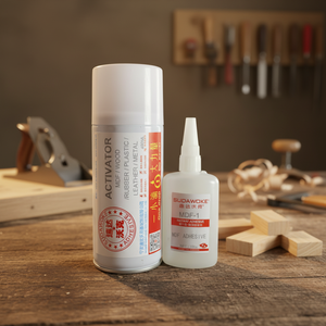 Kit MDF con Attivatore 450ml e Colla Super MDF-1 100g con <span class=keywords><strong>Spray</strong></span> Attivatore per Pannelli in Fibra a Media Densità, Materiali in Pietra, Fogli Acrilici - Product Image 1