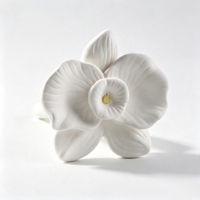 Diffuseur de parfum d'intérieur 150 ml en céramique parfumée, motif orchidée, désodorisant en plâtre aromatique, diffuseur à bâtonnets d'huiles essentielles