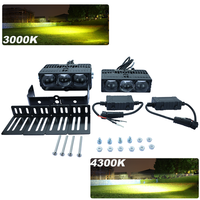 Projecteur de calandre extérieur LED à triple lentille laser 5 pouces, 3 couleurs (Jaune/Combo/Blanc) pour voiture, moto, camion