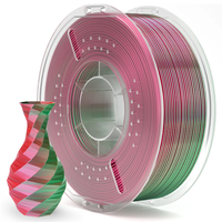 Filament d'imprimante 3D ELEGOO PLA Silk multicolore 1,75 mm 1 kg, texture soie métallique haute brillance, faible rétrécissement, haute résistance