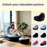 Fauteuil gonflable de salon avec repose-pieds ottoman en PVC, mobilier gonflable OEM ODM, vente en gros