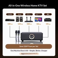 Sistema de Karaoke Todo en Uno para el Hogar con Control Remoto para Selección de Canciones, Altavoz Bluetooth y Micrófono Dual