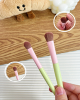 S.Belle Produk Terbaru Kuas Serat Buatan 4 Buah untuk Mengaplikasikan Bedak Eyeshadow Gagang Kayu Set Kuas Makeup Modis